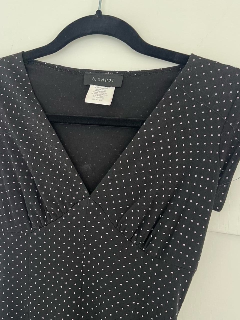 Vintage Y2K B. Smart black polka dot midi dress